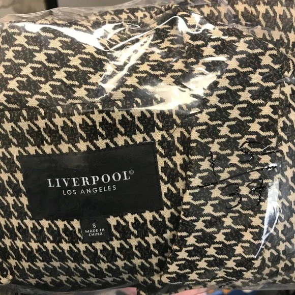 LIVERPOOL LOS ANGELES Womens Houndstooth Blazer Jacket Size S Button Brown - Picture 10 of 10